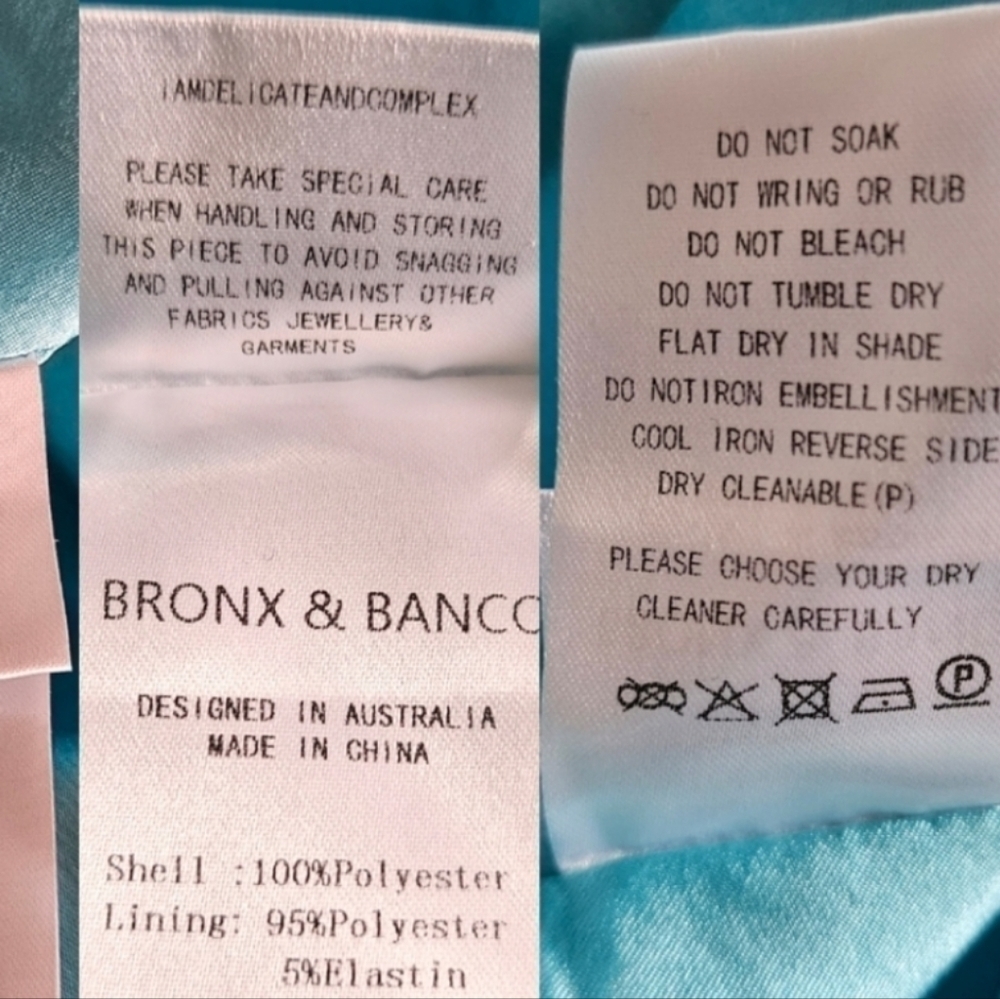 New Bronx And Banco Pleated Sequin Sweetheart Turquoise Midi Dress Large/8 US - Picture 15 of 15